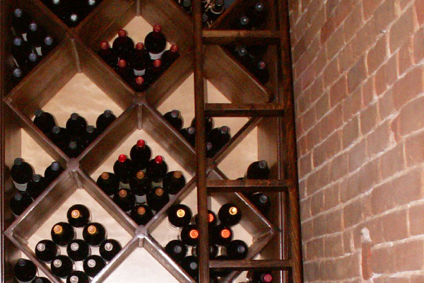 Hardwood decorative wine cabinet for a restaurant